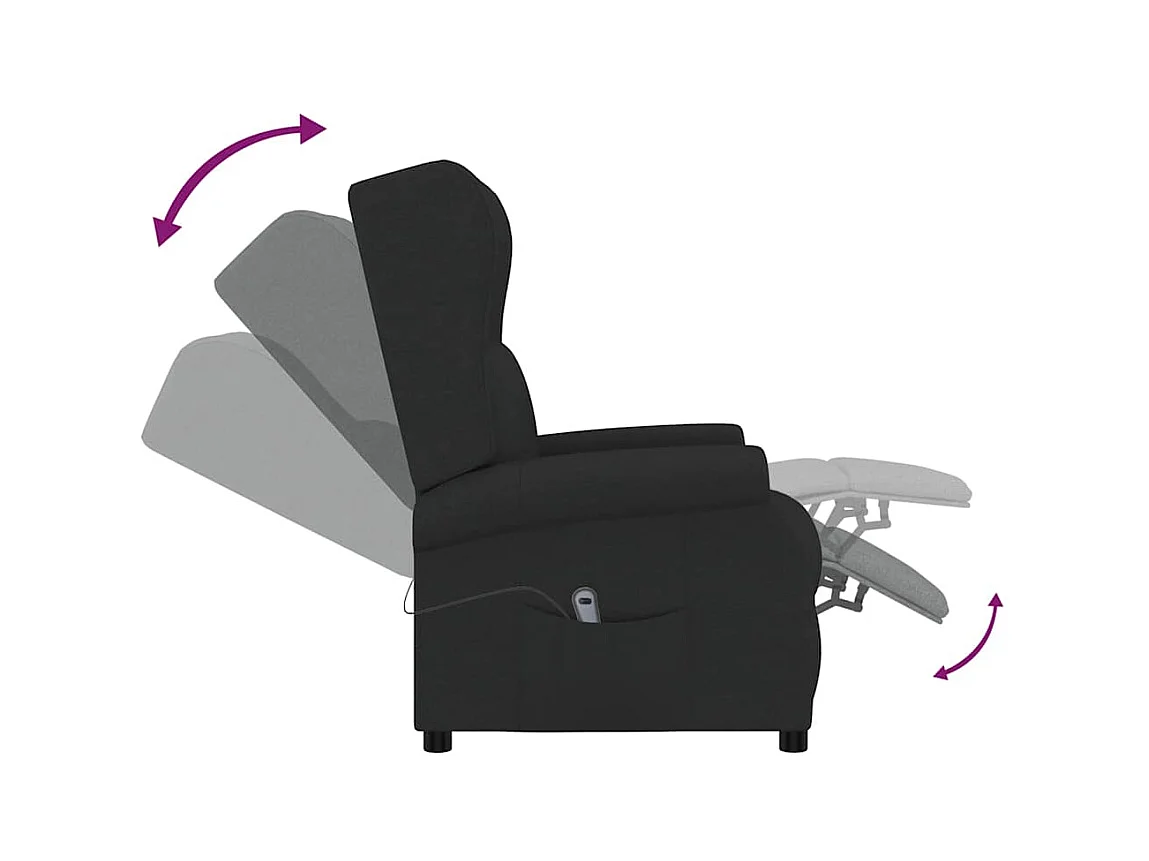 Silla de relax | Sillón elevable tela negro SHL4139
