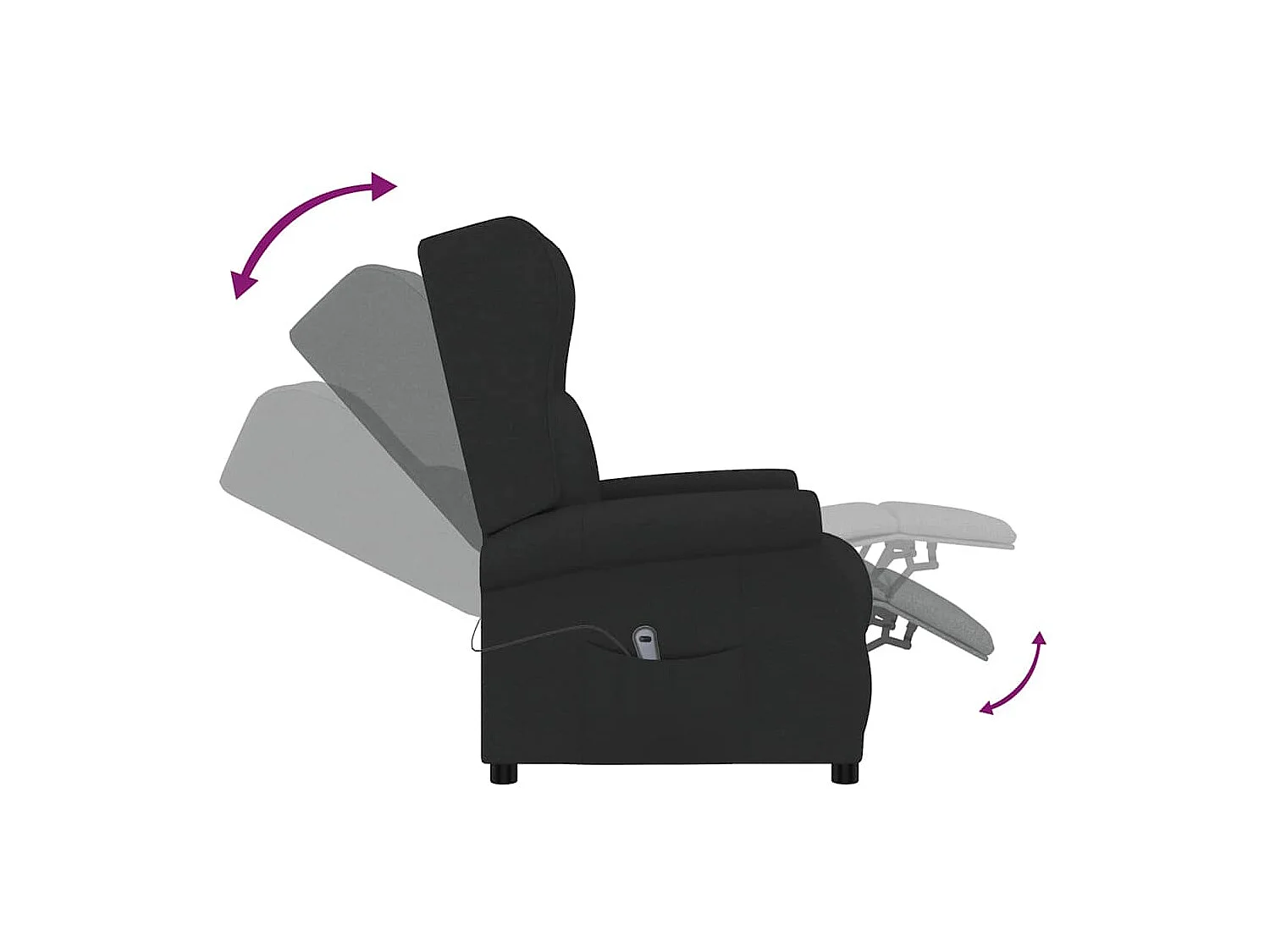 Fauteuil de télévision 73x95x103 cm Noir Tissu SHL1099