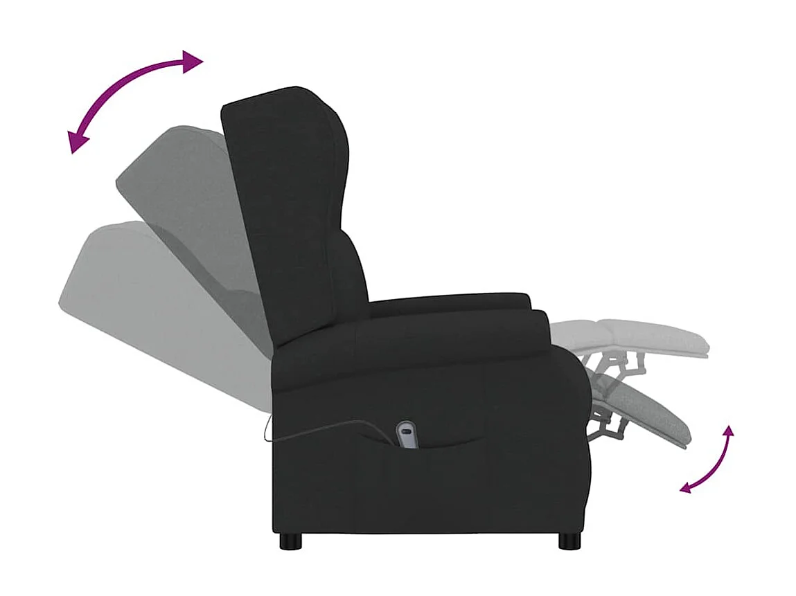 Fauteuil de télévision 73x95x103 cm Noir Tissu SHL1099