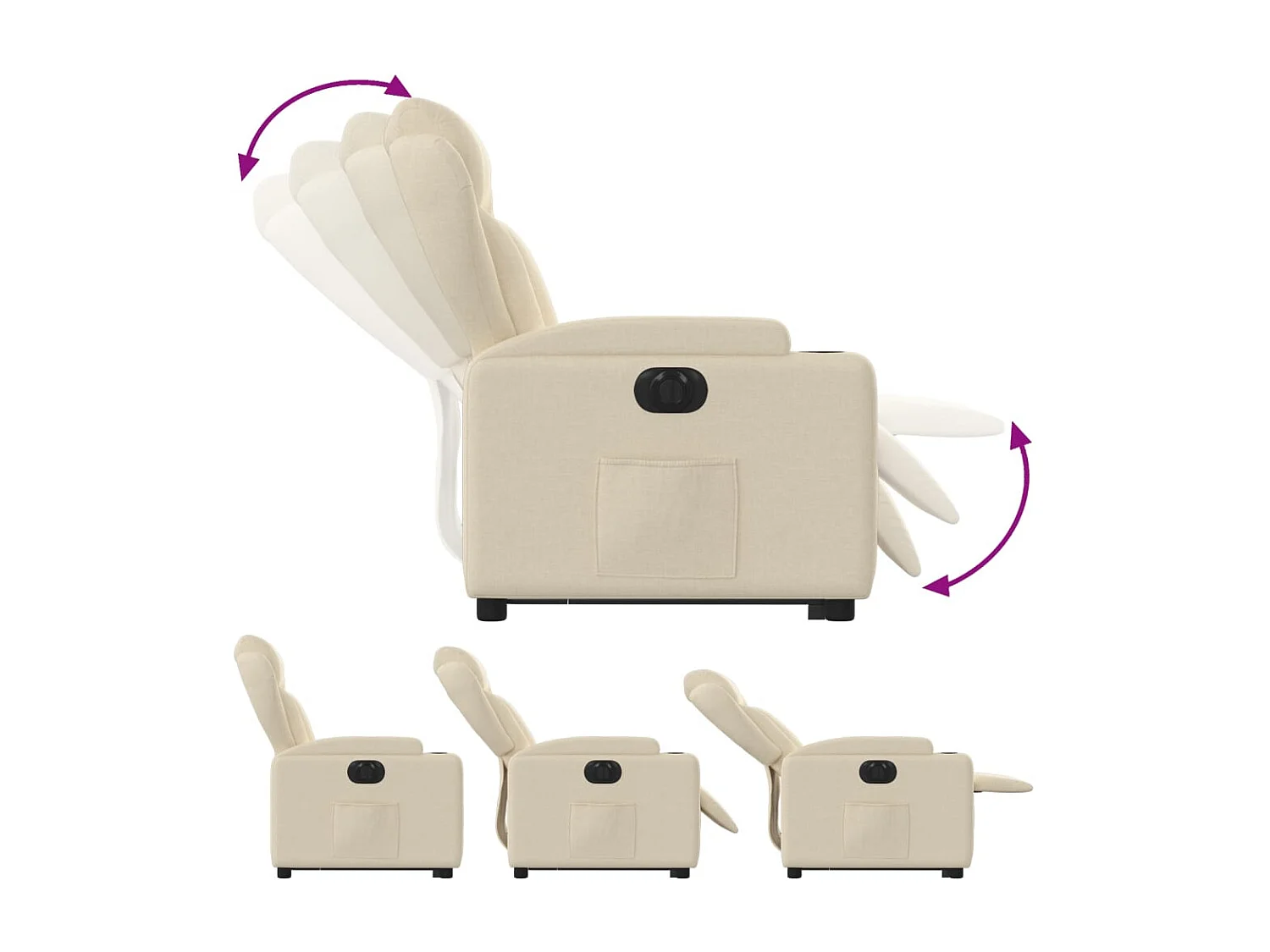 Relaxsessel mit Aufstehhilfe Elektrisch | Lounge Sessel indoor Creme Stoff SHL60007