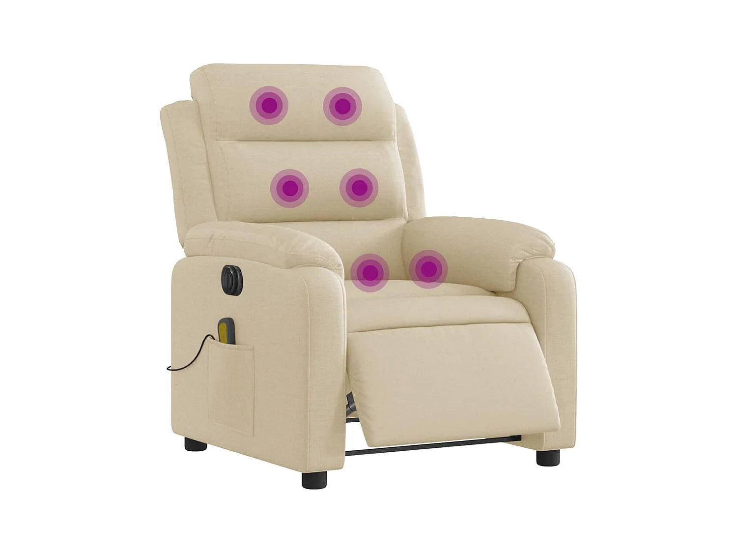 Sillón de relax | Sillón reclinable de masaje eléctrico tela color crema SHL9308