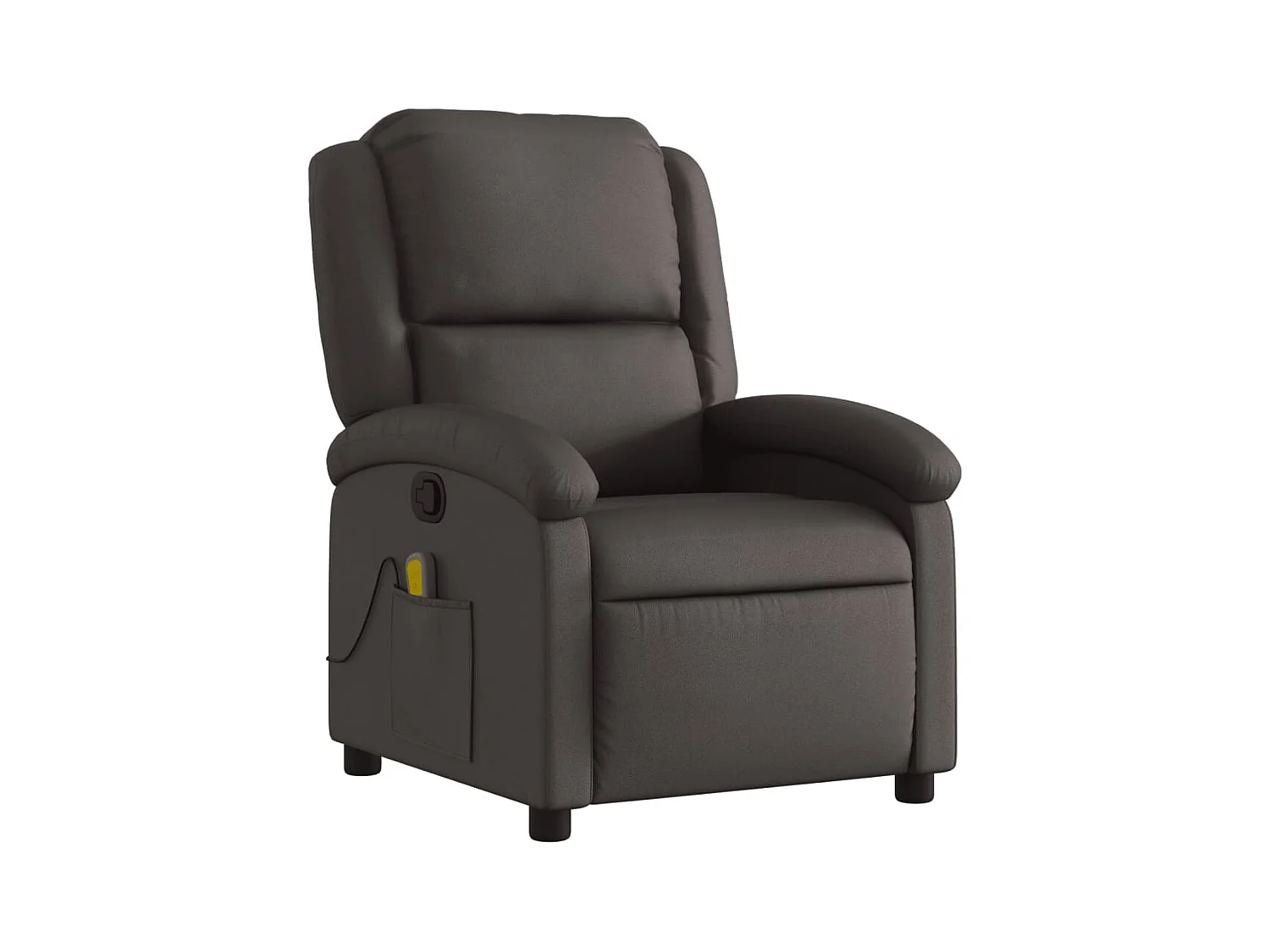Fauteuil inclinable-Chaise de relax-Fauteuil de Massage marron foncé cuir véritable SHL3621