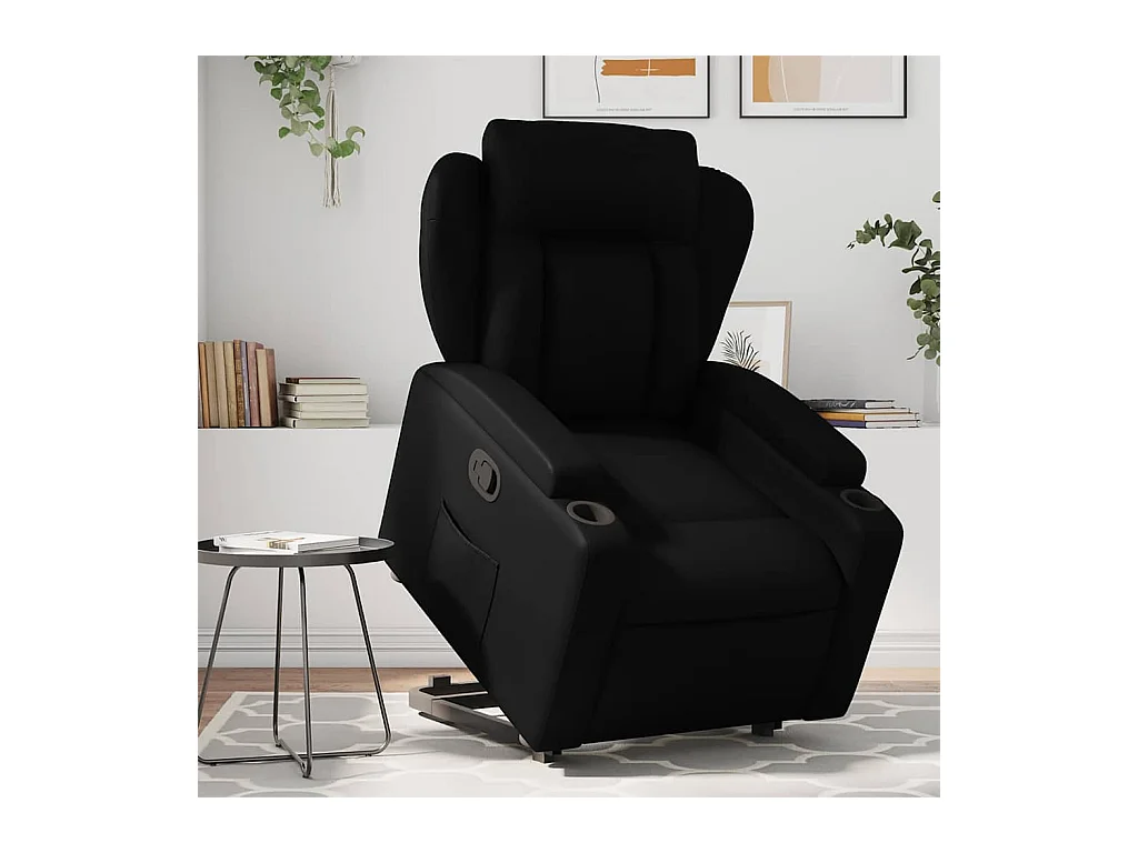 Fauteuil inclinable-Chaise de relax-Fauteuil salon Noir Similicuir SHL1712