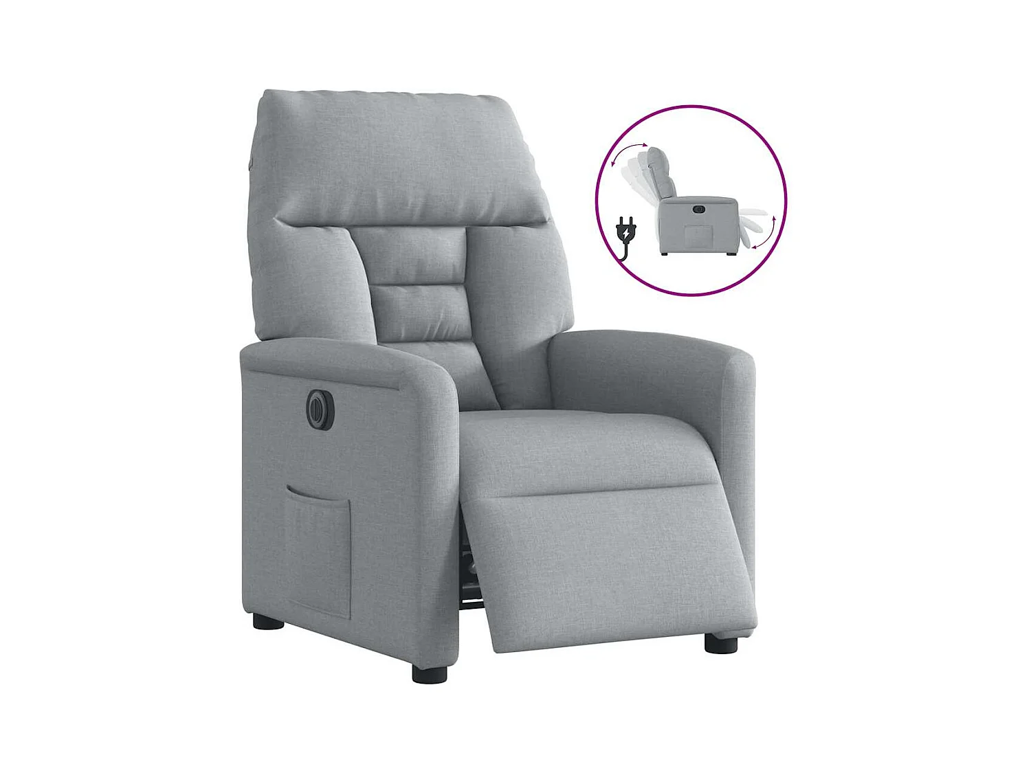 Sillón de relax | Silla | Sillón reclinable eléctrico tela gris claro SHL2658
