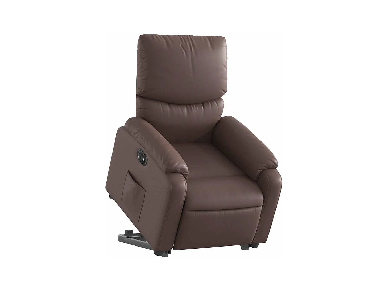 Sillón de relax | Sillón reclinable elevable eléctrico de cuero sintético marrón SHL4669