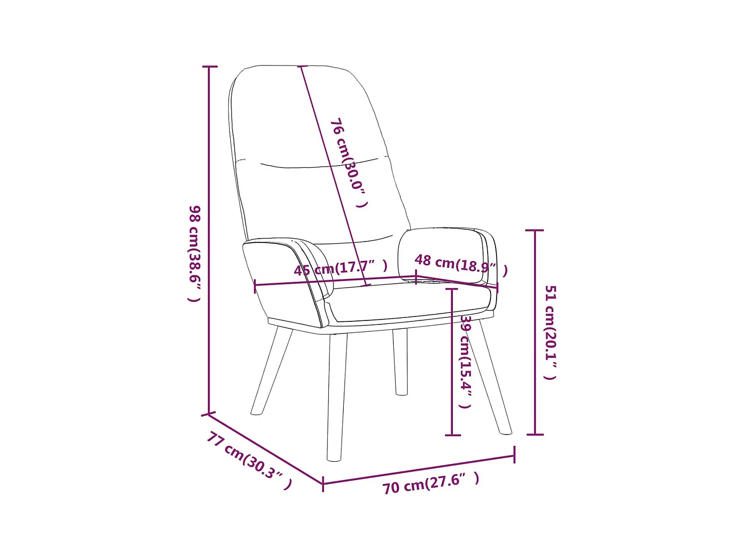 Sillón de relax | Silla de relax de tela negro SHL4050