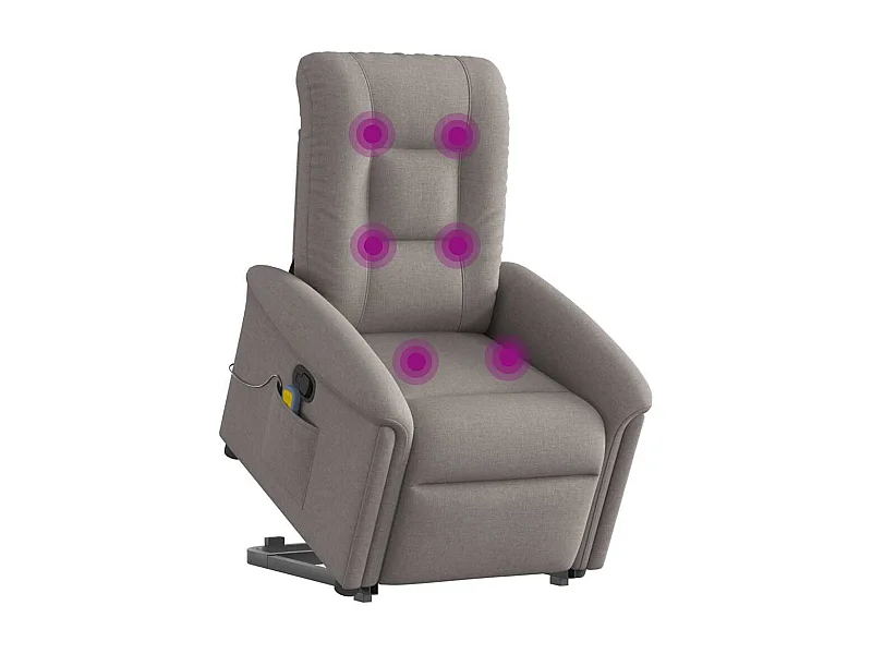 Fauteuil inclinable-Chaise de relax-Fauteuil de Massage Taupe Tissu SHL4197