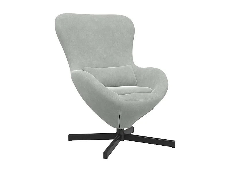 Sillón de relax | Sillón huevo Gris Claro 63x73x90 cm Terciopelo SHL8721