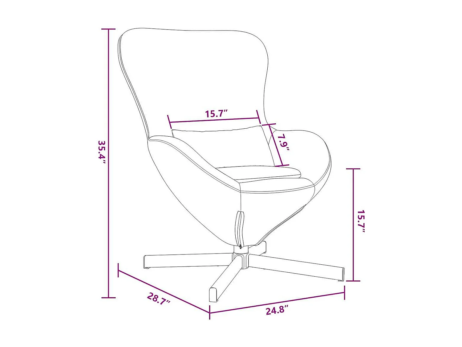 Sillón de relax | Sillón huevo Gris Claro 63x73x90 cm Terciopelo SHL8721