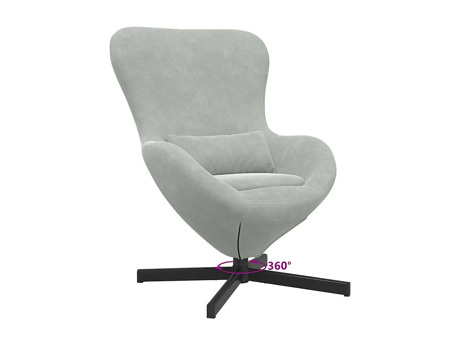 Chaise de Salon-Fauteuil œuf Gris clair Velours SHL2163