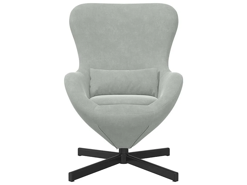 Poltrona Salotto | Sedia | Poltrona uovo Grigio chiaro 63x73x90cm Velluto SHL6406