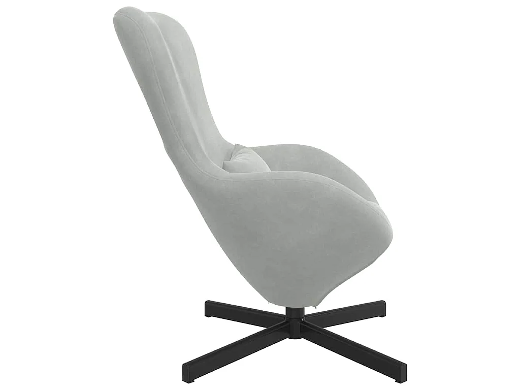 Poltrona Salotto | Sedia | Poltrona uovo Grigio chiaro 63x73x90cm Velluto SHL6406