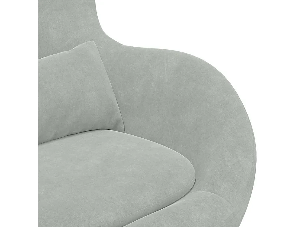 Poltrona Salotto | Sedia | Poltrona uovo Grigio chiaro 63x73x90cm Velluto SHL6406