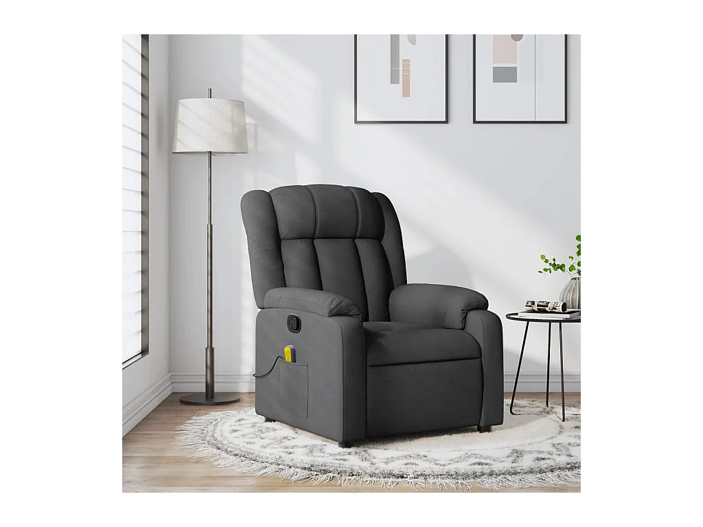 Fauteuil inclinable-Chaise de relax-Fauteuil de Massage gris foncé tissu SHL3217