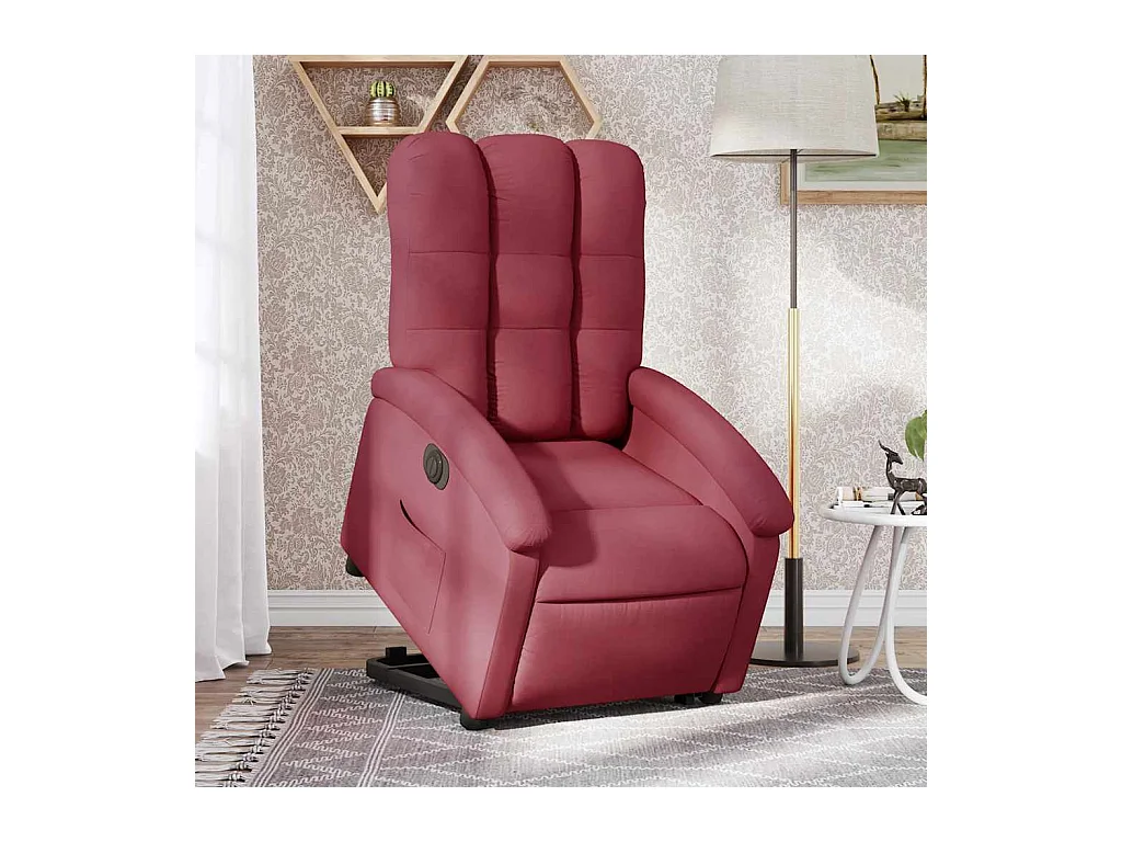 Poltrona Confortável | Poltrona reclinável elevatória elétrica tecido vermelho-tinto SHL813603