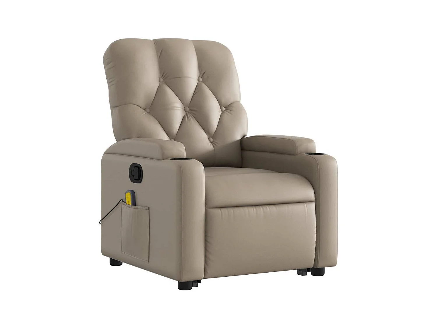 Sillón de relax | Sillón reclinable masaje pie cuero artificial color capuchino SHL4925