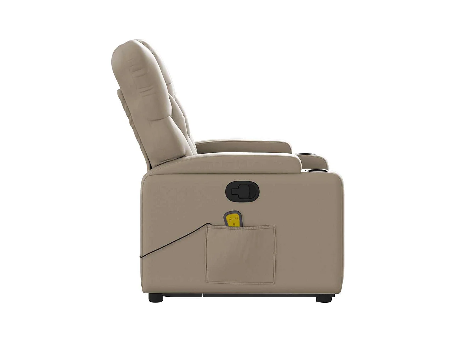 Sillón de relax | Sillón reclinable masaje pie cuero artificial color capuchino SHL4925