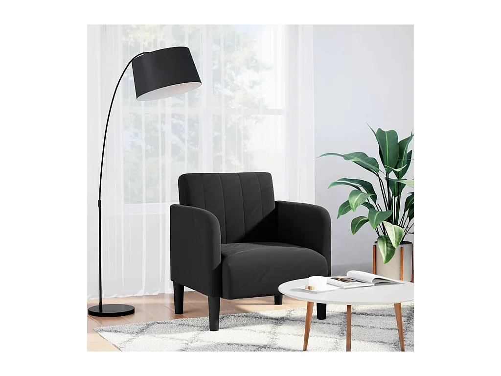 Sillón de relax con reposabrazos Terciopelo negro 54 cm SHL3284