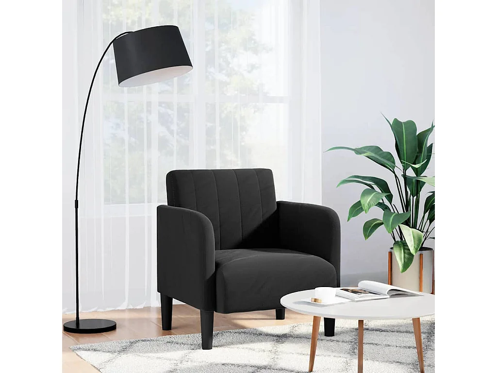 Sillón de relax con reposabrazos Terciopelo negro 54 cm SHL3284