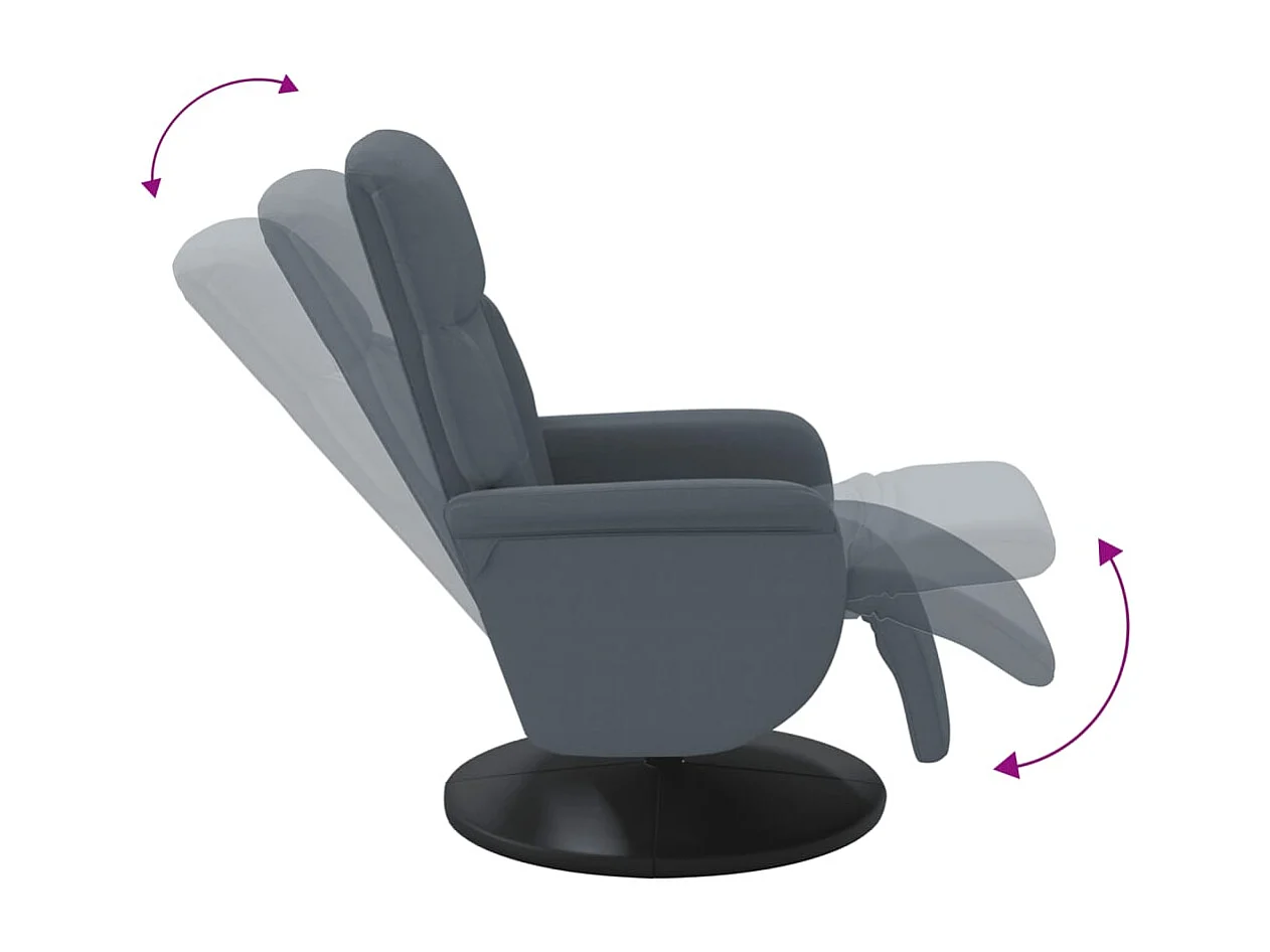 Relaxsessel | Lounge Sessel für Wohnzimmer mit Fußteil Dunkelgrau Samt SHL25492