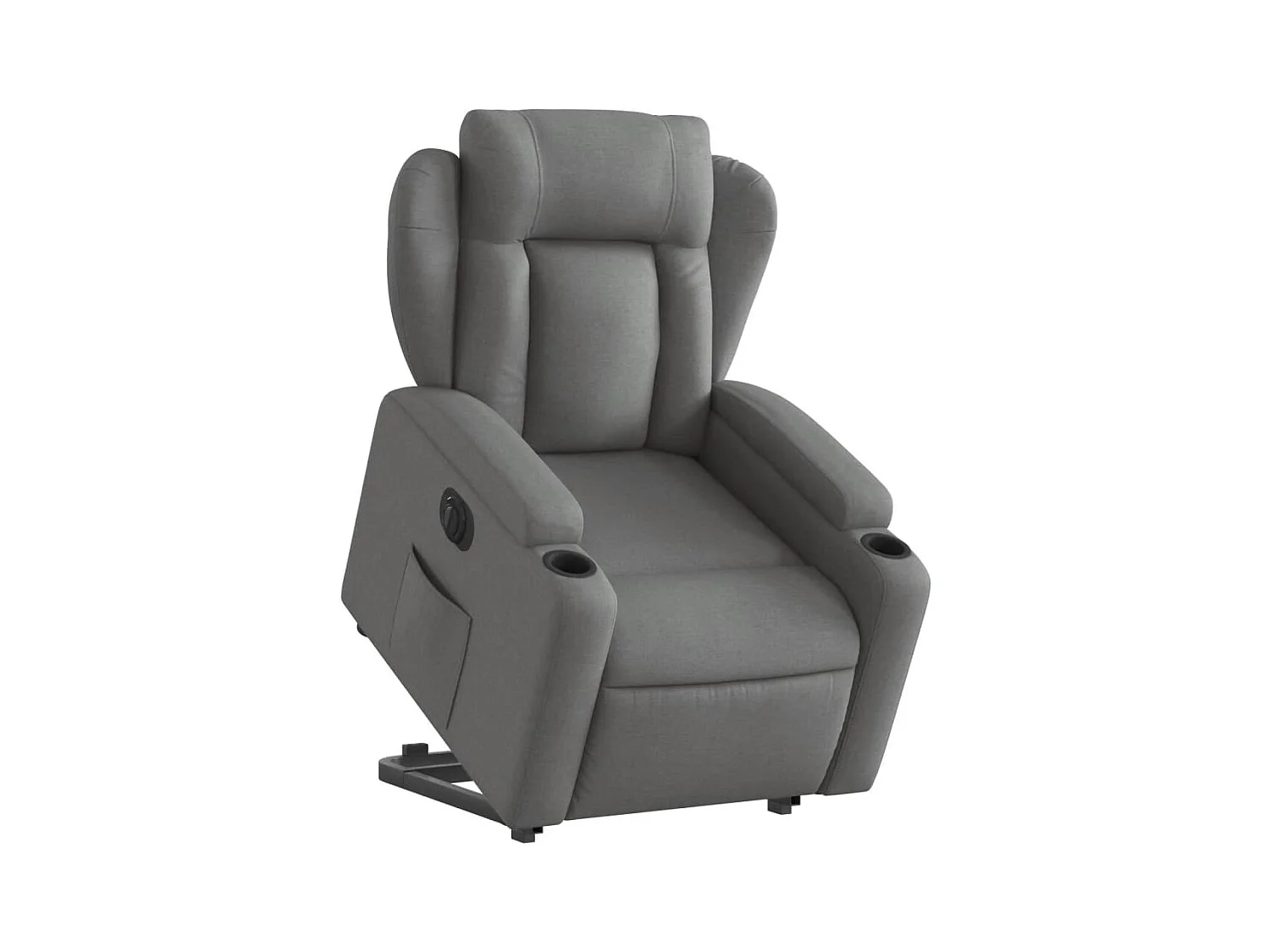 Silla de relax | Sillón eléctrico reclinable elevable de tela gris oscuro SHL3462
