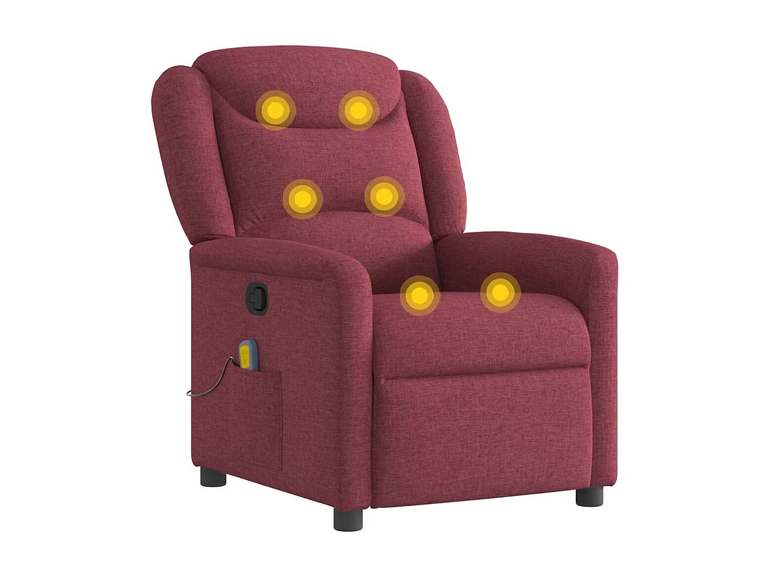 Fauteuil inclinable-Chaise de relax-Fauteuil de Massage Rouge bordeaux Tissu SHL2687