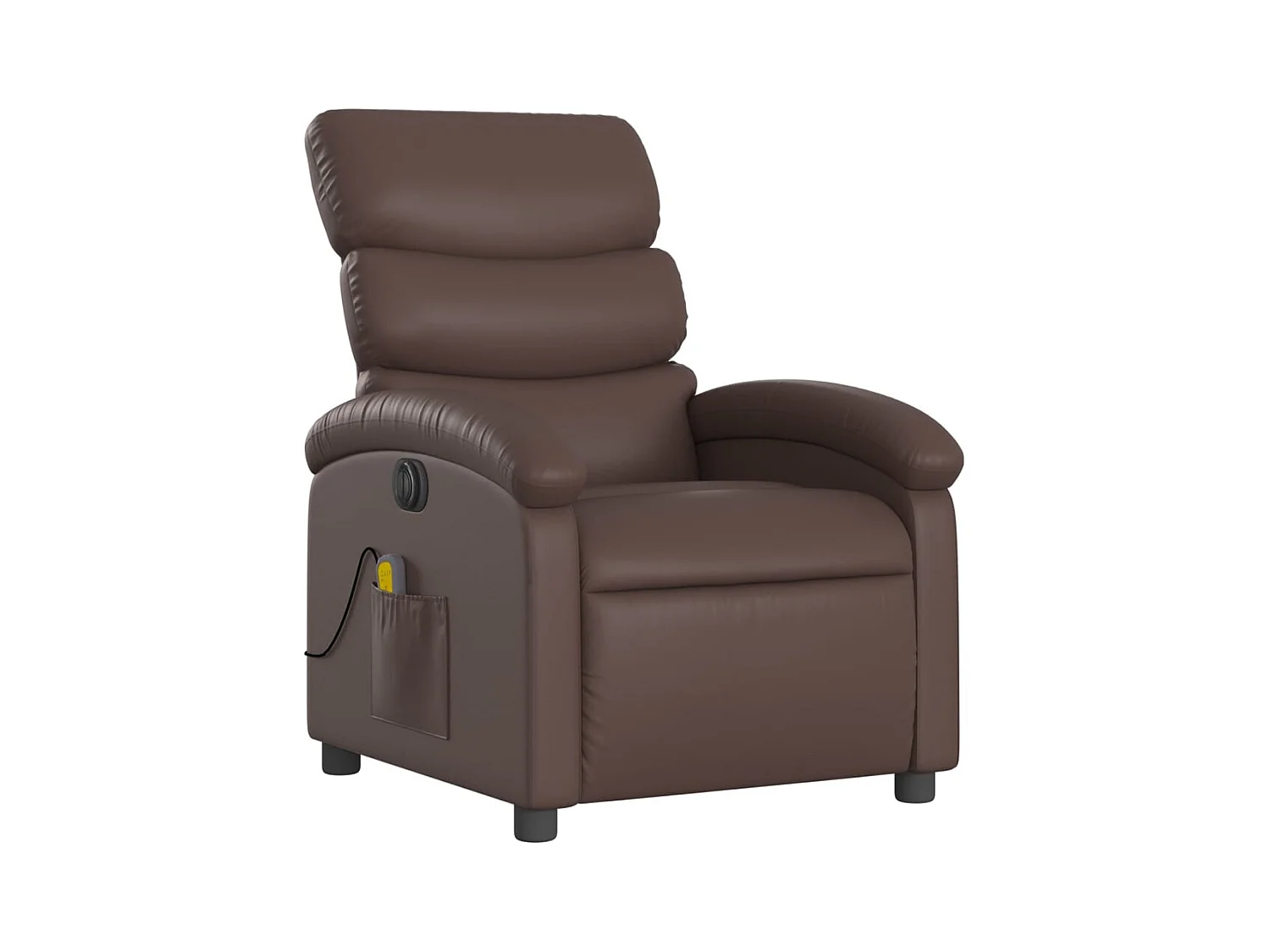 Sillón de salón | Silla | Sillón de masaje reclinable eléctrico cuero sintético marrón SHL4913