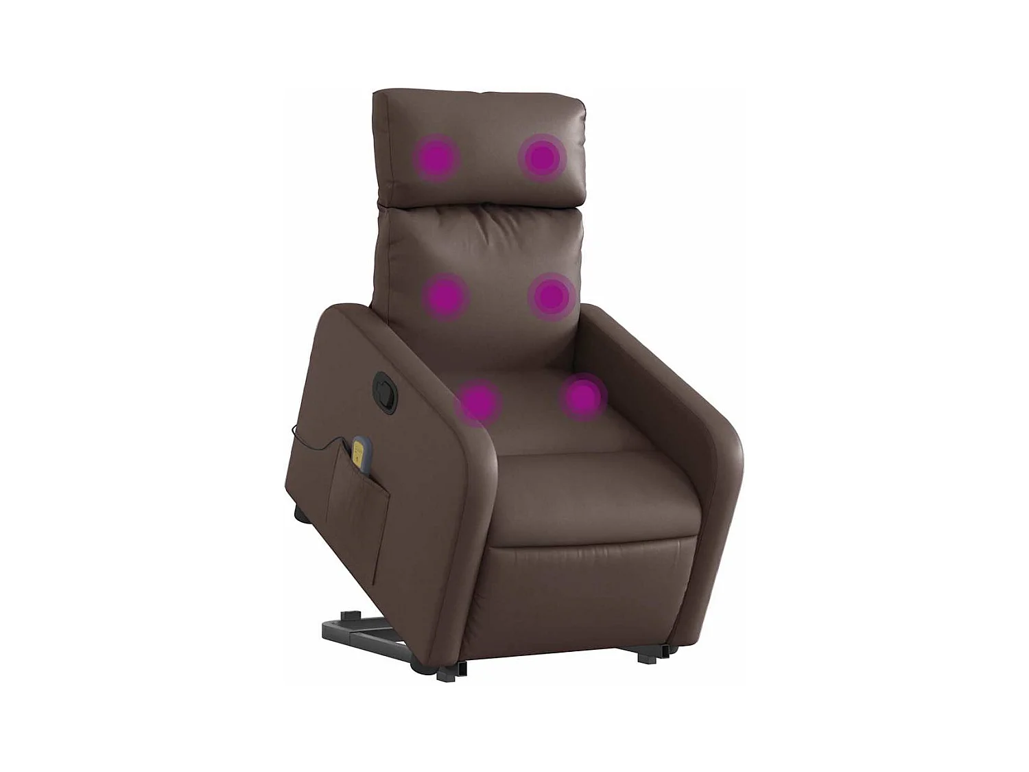 Fauteuil inclinable-Chaise de relax-Fauteuil de Massage Marron Similicuir SHL2757