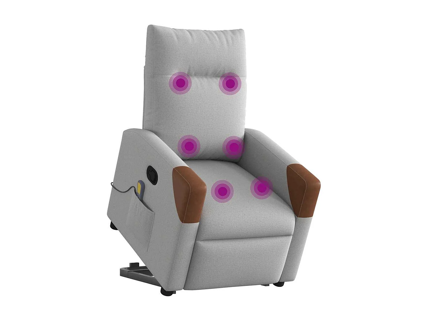 Fauteuil inclinable-Chaise de relax-Fauteuil de Massage gris nuage tissu SHL3953