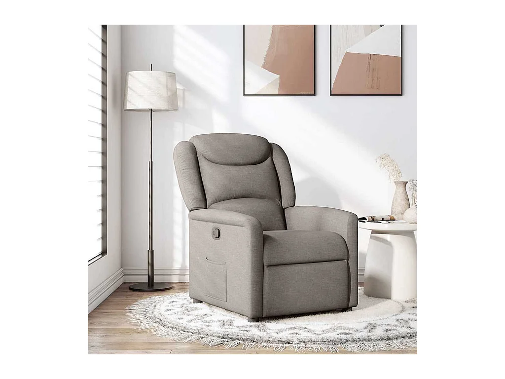 Sillón de relax | Silla | Sillón reclinable de tela gris taupe SHL4972