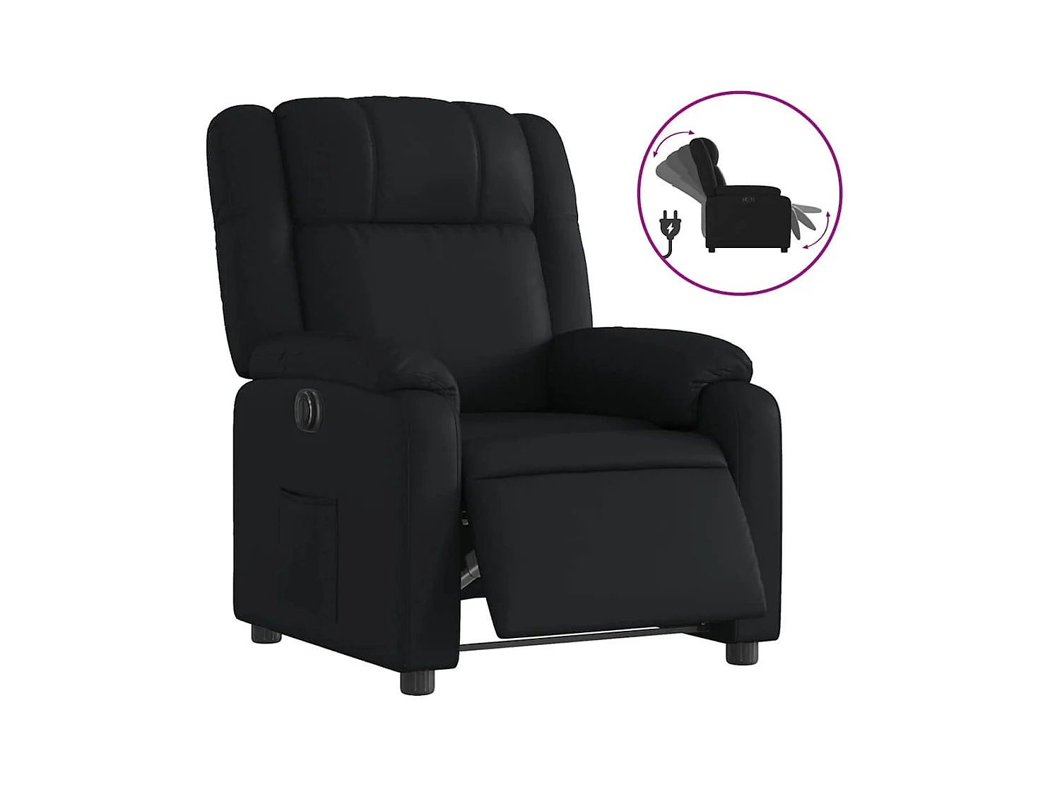 Sillón de relax | Silla | Sillón reclinable eléctrico de cuero sintético negro SHL5120