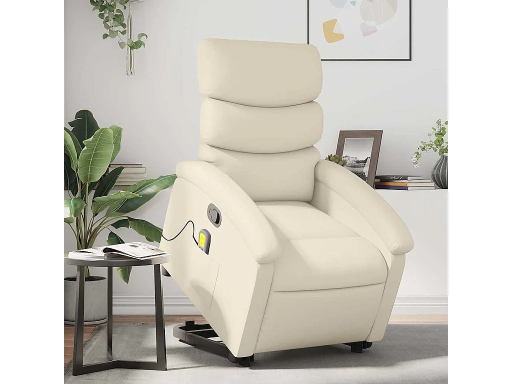Massagesessel mit Aufstehhilfe Creme Kunstleder SHL68781