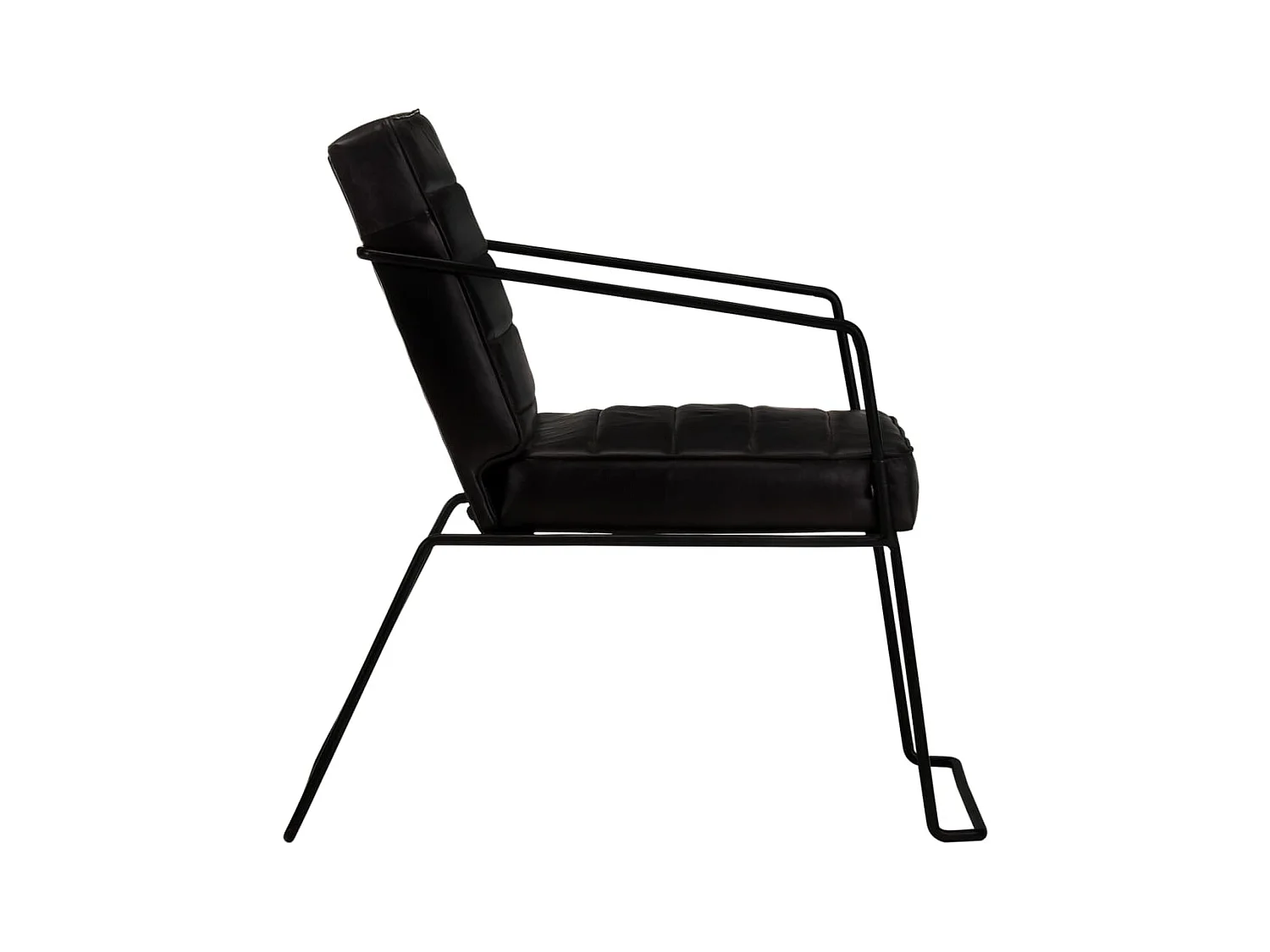 Sillón | Silla de cuero auténtico negro SHL9212