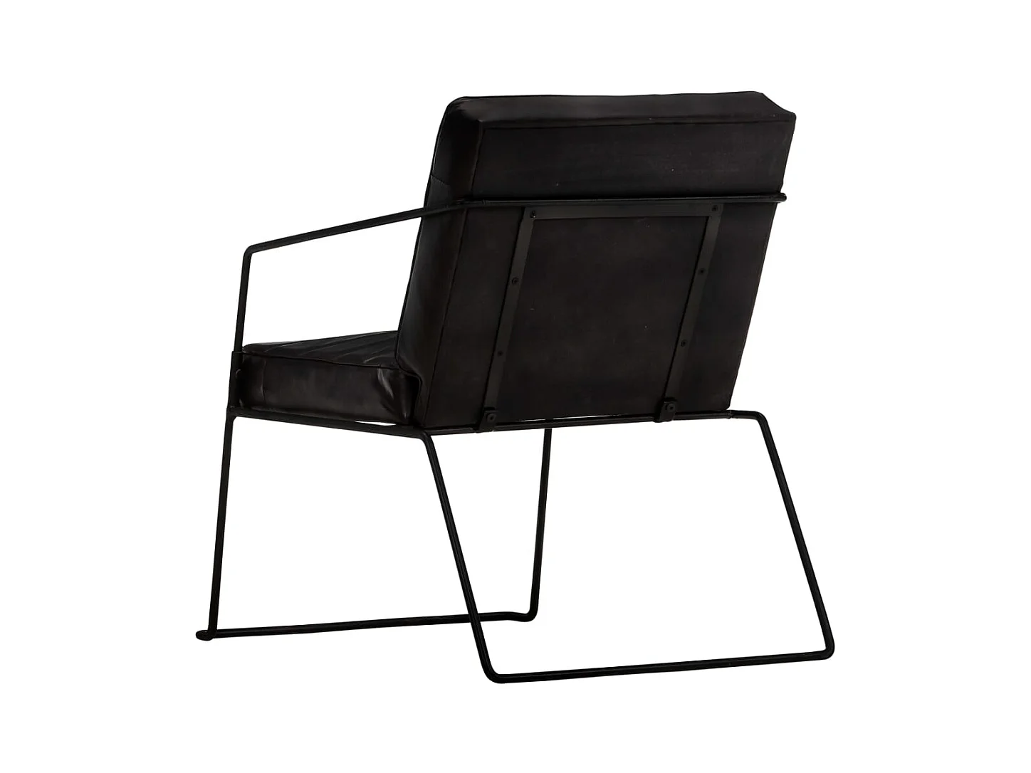 Sillón | Silla de cuero auténtico negro SHL9212