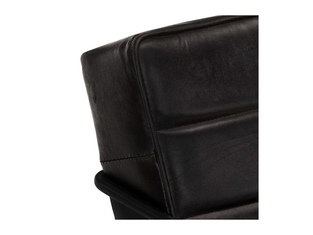 Sillón | Silla de cuero auténtico negro SHL9212