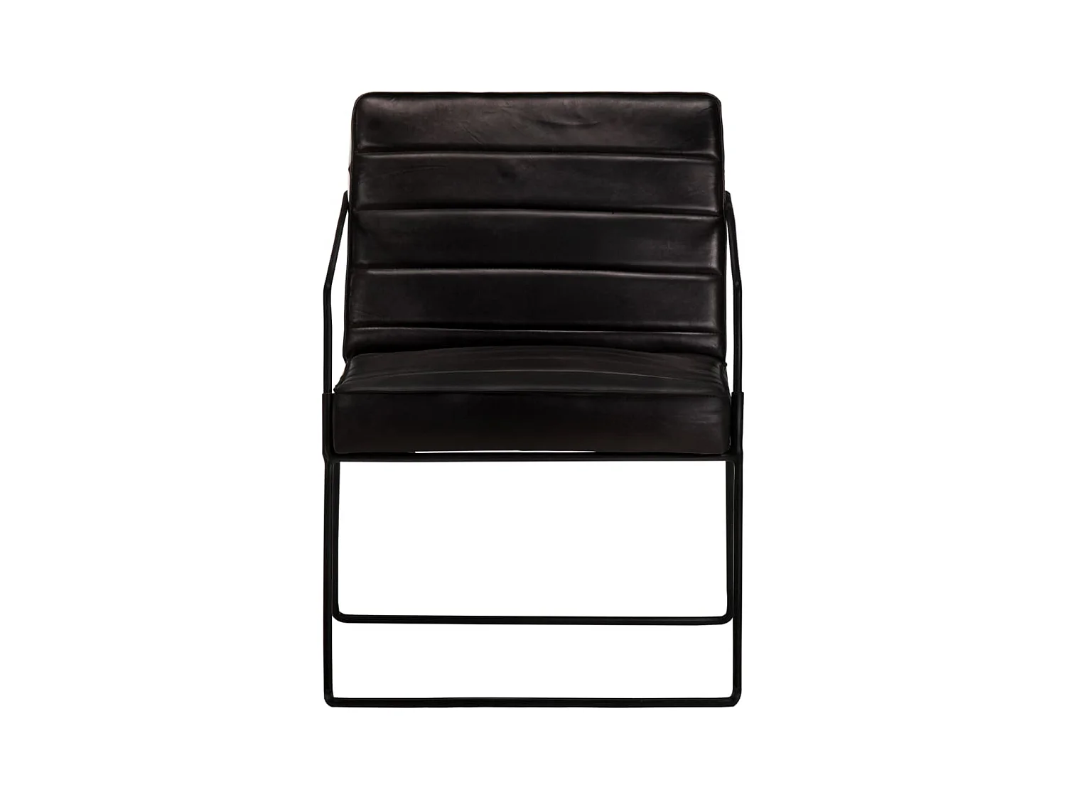 Fauteuil salon-Chaise-Fauteuil Noir Cuir véritable SHL2732
