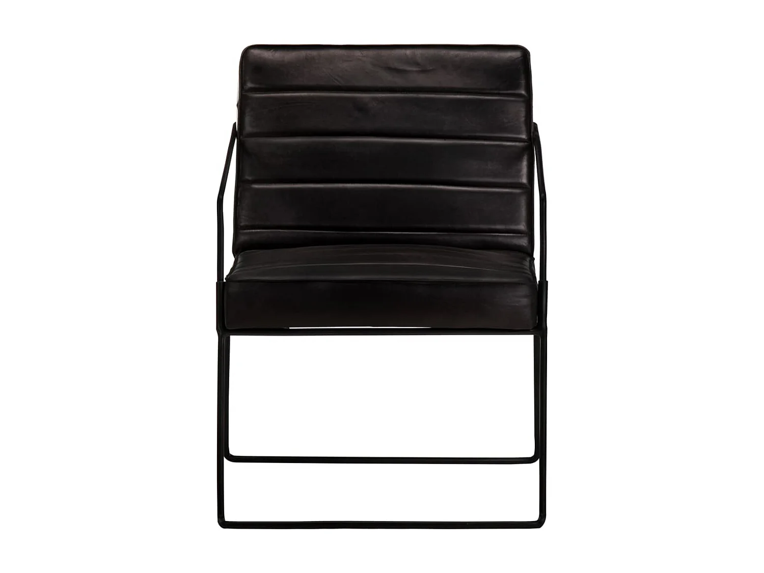 Sillón | Silla de cuero auténtico negro SHL9212