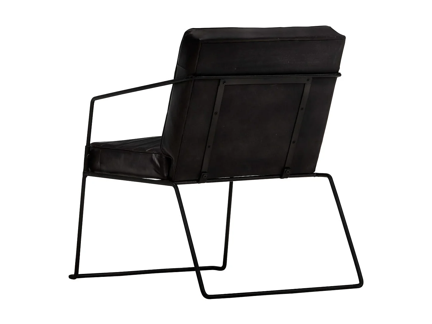 Sillón | Silla de cuero auténtico negro SHL9212