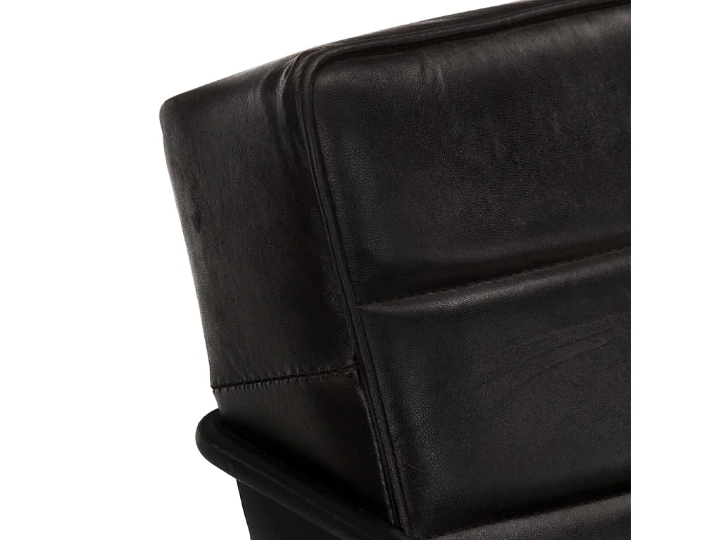 Sillón | Silla de cuero auténtico negro SHL9212