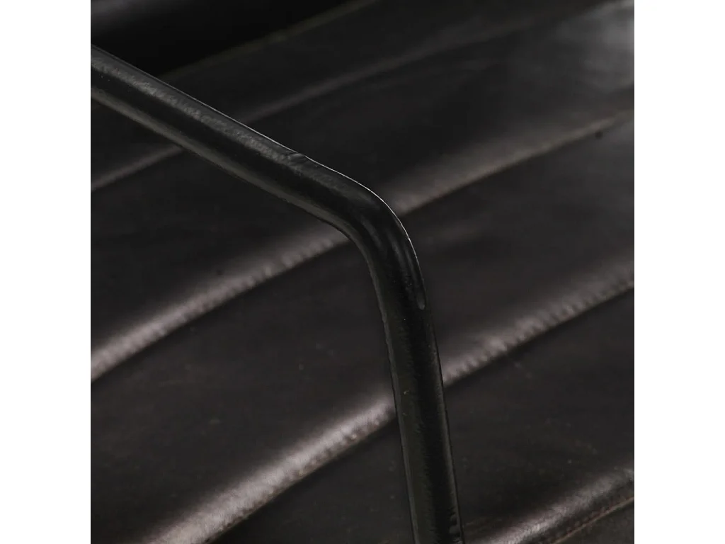 Sillón | Silla de cuero auténtico negro SHL9212