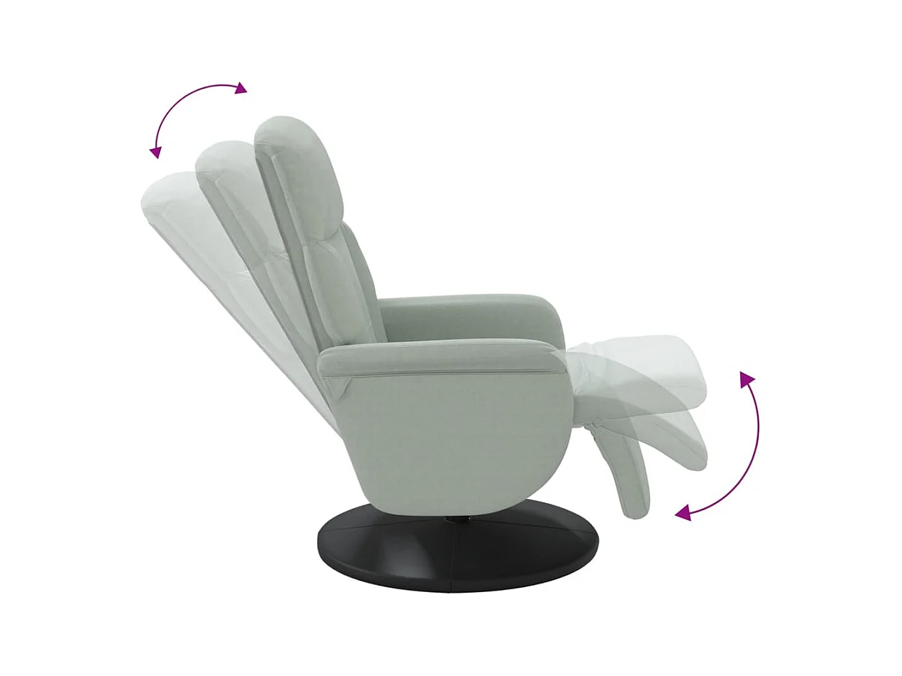 Sillón de relax | Sillón reclinable con reposapiés terciopelo gris claro SHL5240