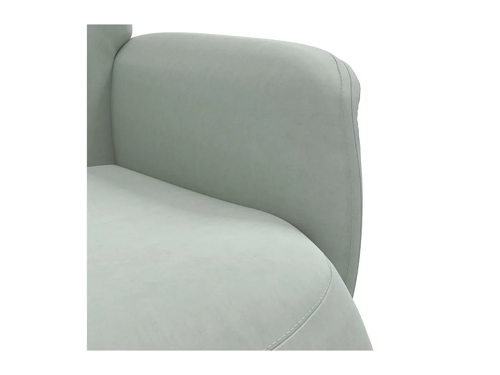Sillón de relax | Sillón reclinable con reposapiés terciopelo gris claro SHL5240
