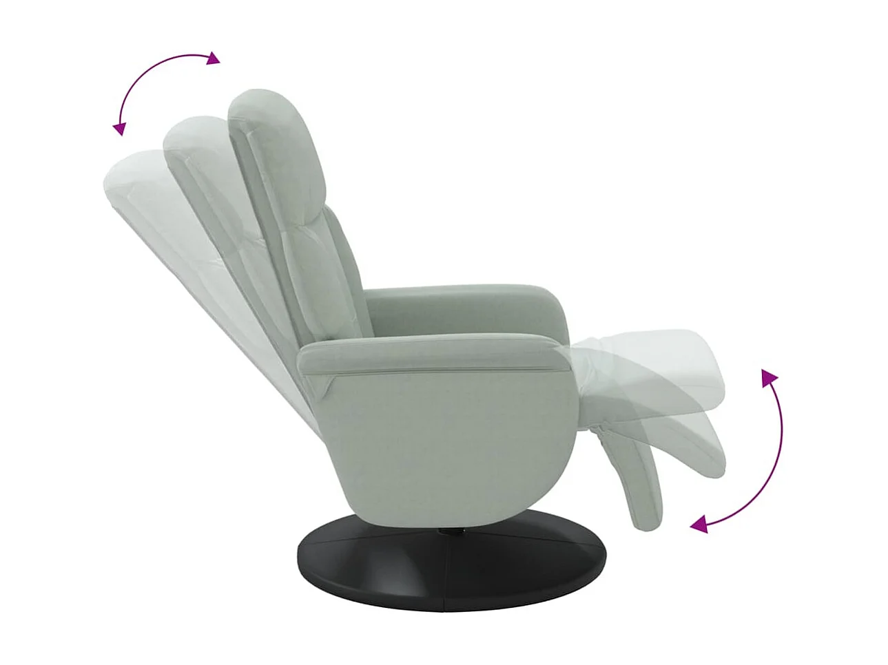 Relaxsessel | Lounge Sessel für Wohnzimmer mit Fußteil Hellgrau Samt SHL16609