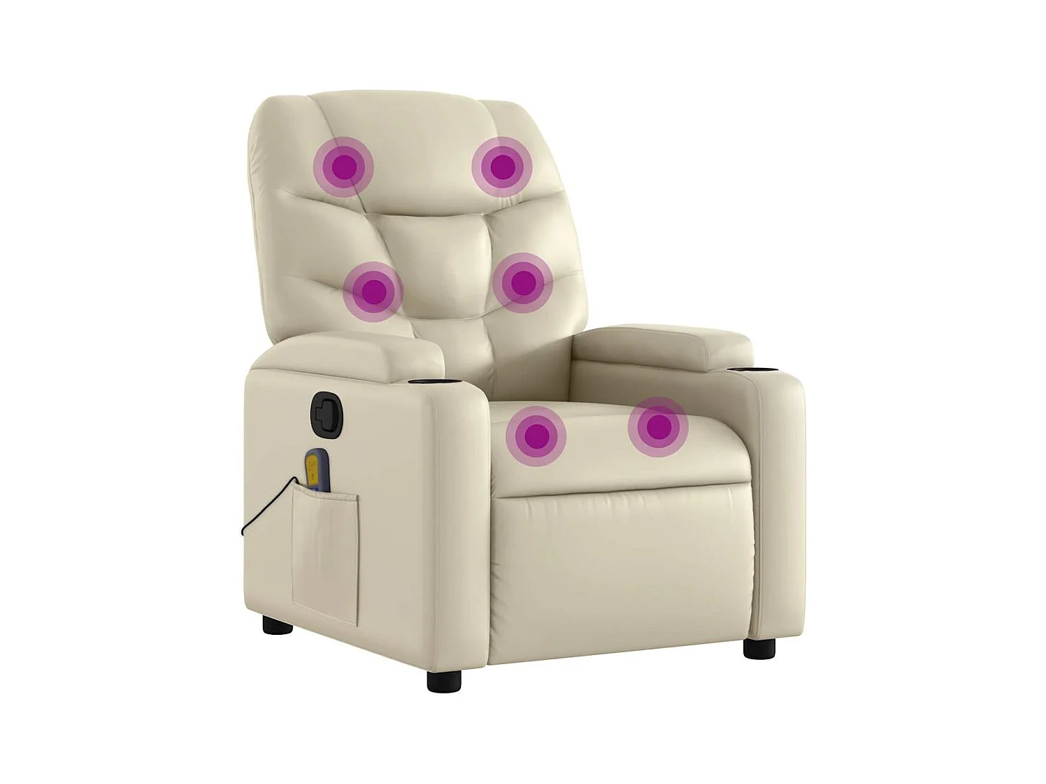 Sillón de relax | Sillón reclinable de masaje cuero sintético crema SHL6912