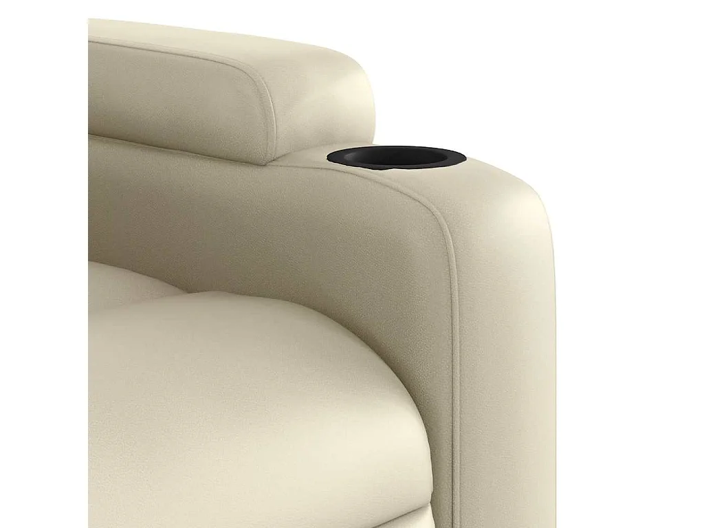 Sillón de relax | Sillón reclinable de masaje cuero sintético crema SHL6912