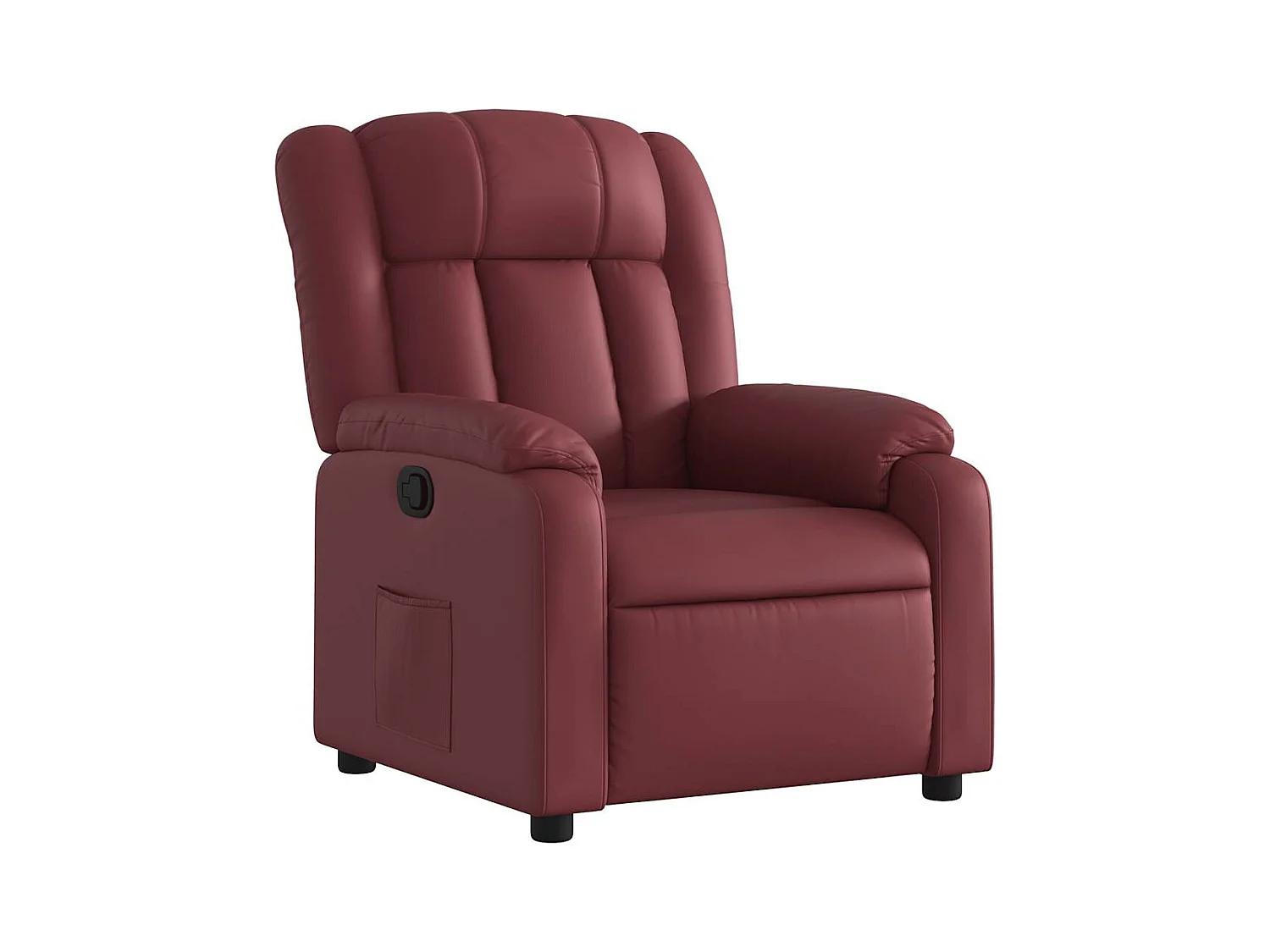 Sillón de relax | Sillón reclinable de cuero sintético rojo tinto SHL3215