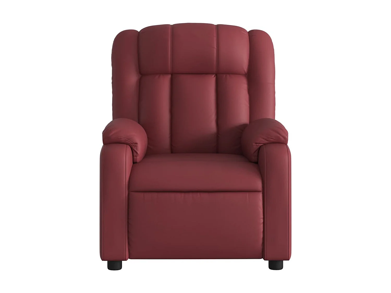 Sillón de relax | Sillón reclinable de cuero sintético rojo tinto SHL3215