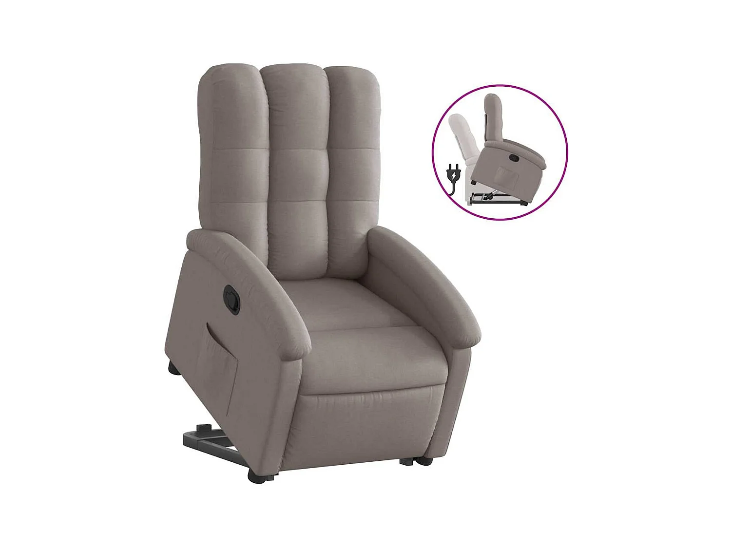 Sillón de relax | Silla | Sillón reclinable elevable tela gris taupe SHL5255