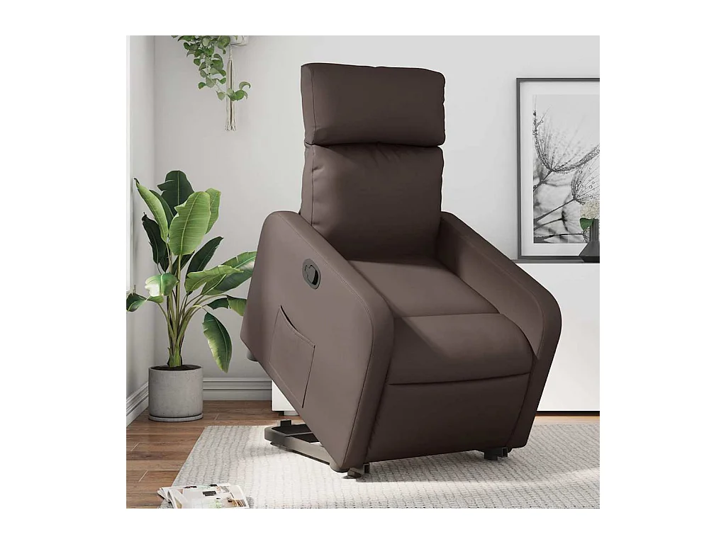 Fauteuil inclinable-Chaise de relax-Fauteuil TV marron similicuir SHL1953