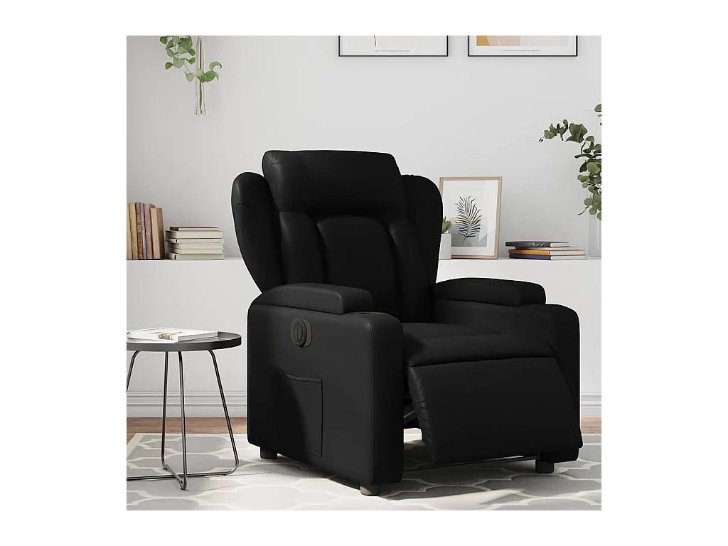 Sillón de relax | Silla | Sillón reclinable eléctrico de cuero sintético negro SHL7912
